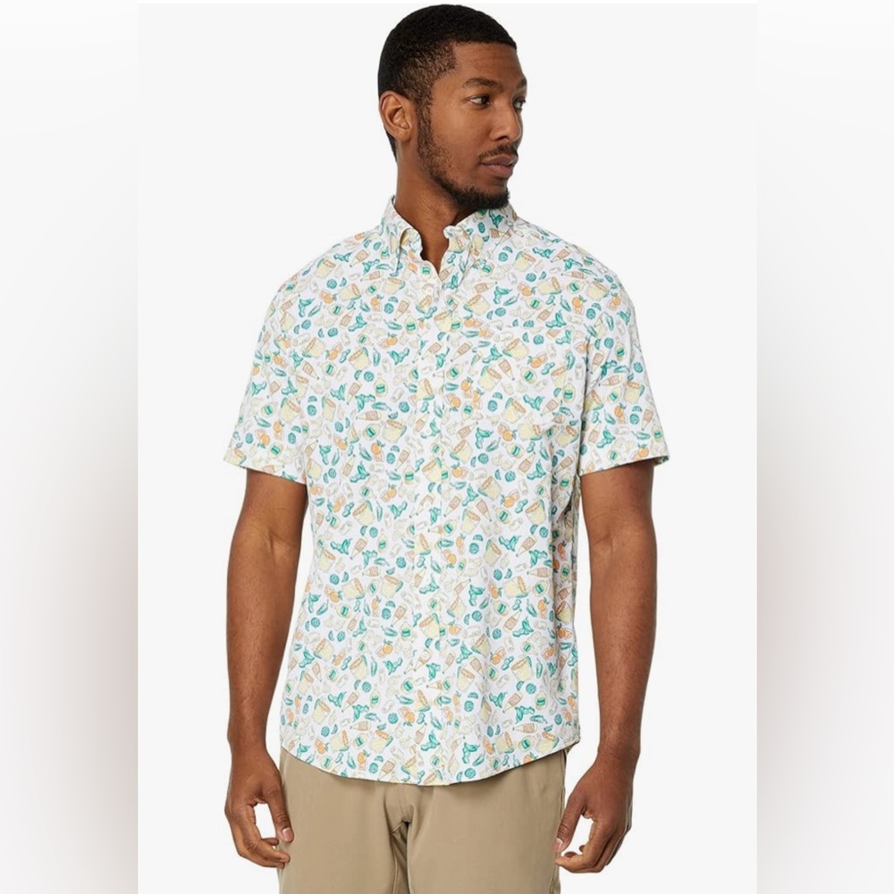 NWT Southern Tide Men's BBQ InterCoastal Short Sleeve Marg Madness Shirt Small S